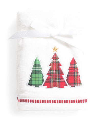 Set Of 2 Plaid Trees Hand Towels | TJ Maxx