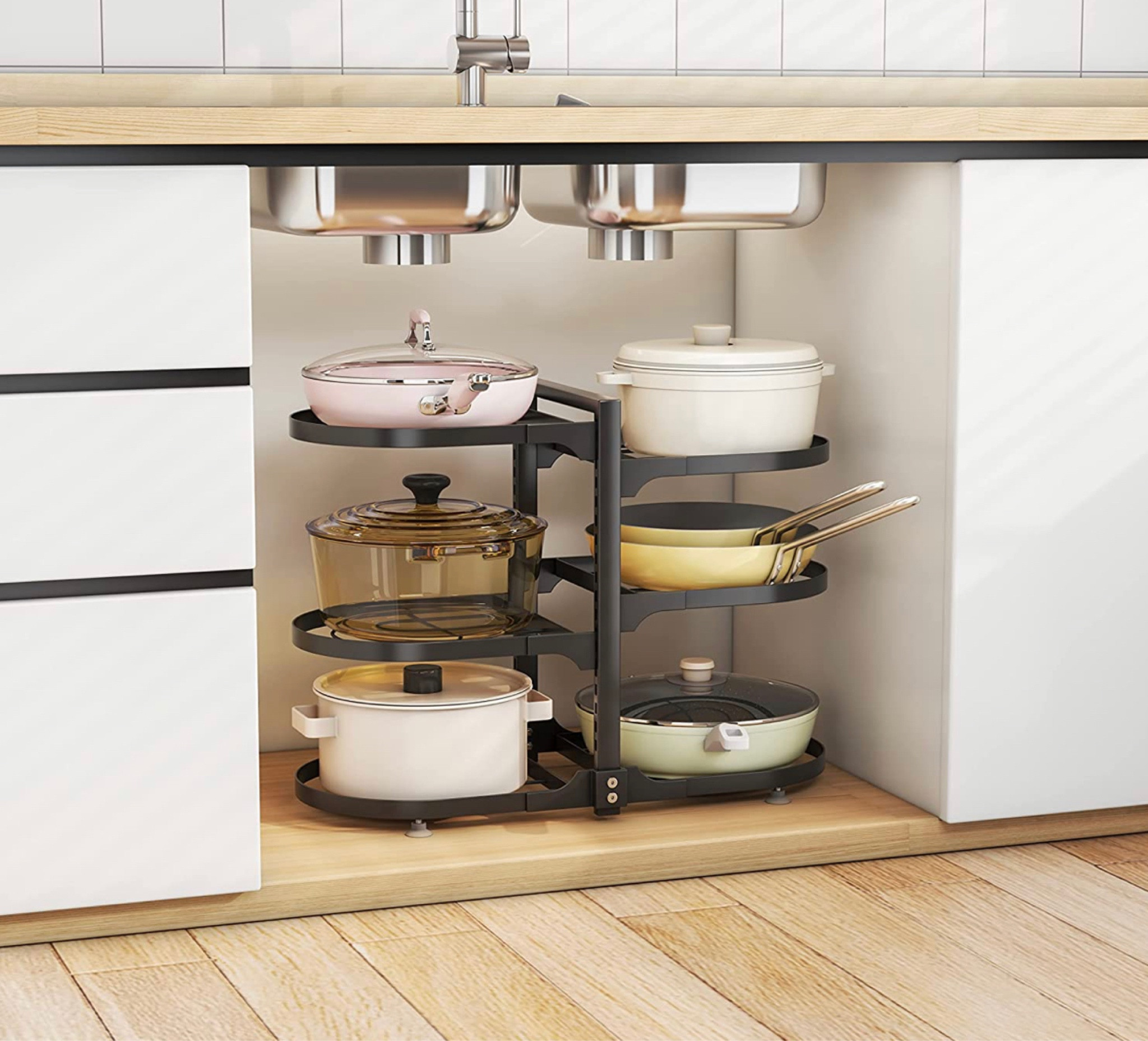  This pot and pan organizer is great to store your pots, pans, or bowls. It can go inside a cabinet, on the counter, in the pantry, or on the ground. 

Apartment must have, apartment necessities, apartments needs

#LTKunder50 #LTKFind #LTKhome