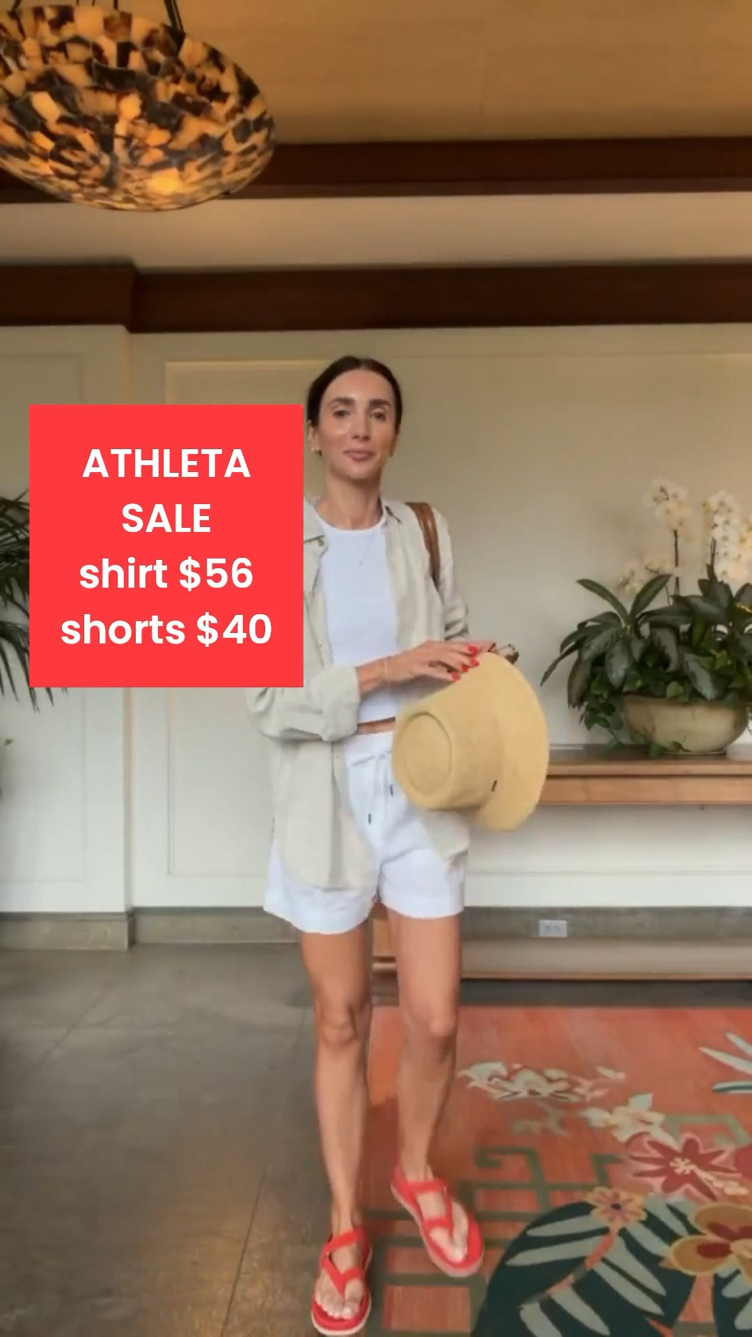 Athleta sale, 20%-40% off + extra 10% off. I'm wearing size XS in shirt and shorts.

#LTKSaleAlert #LTKOver40