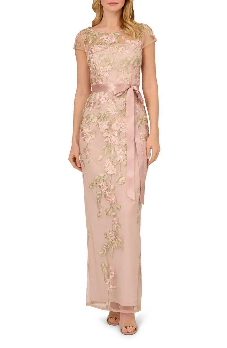 Adrianna Papell Floral Cascading Column Gown | Nordstrom | Nordstrom