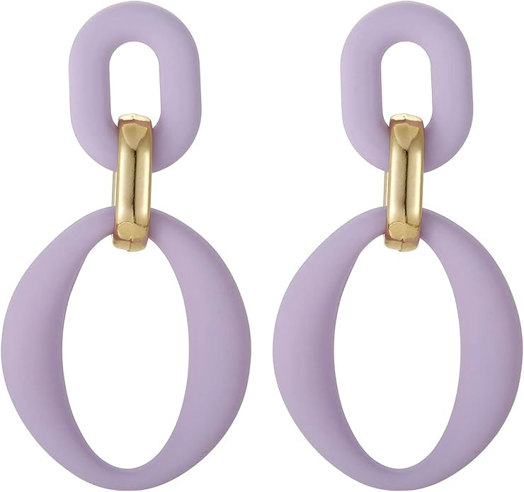 Acrylic Rectangle Earrings, Fashion Acrylic Square/Oval/Hoop Statement Drop Earrings for Women | Amazon (US)