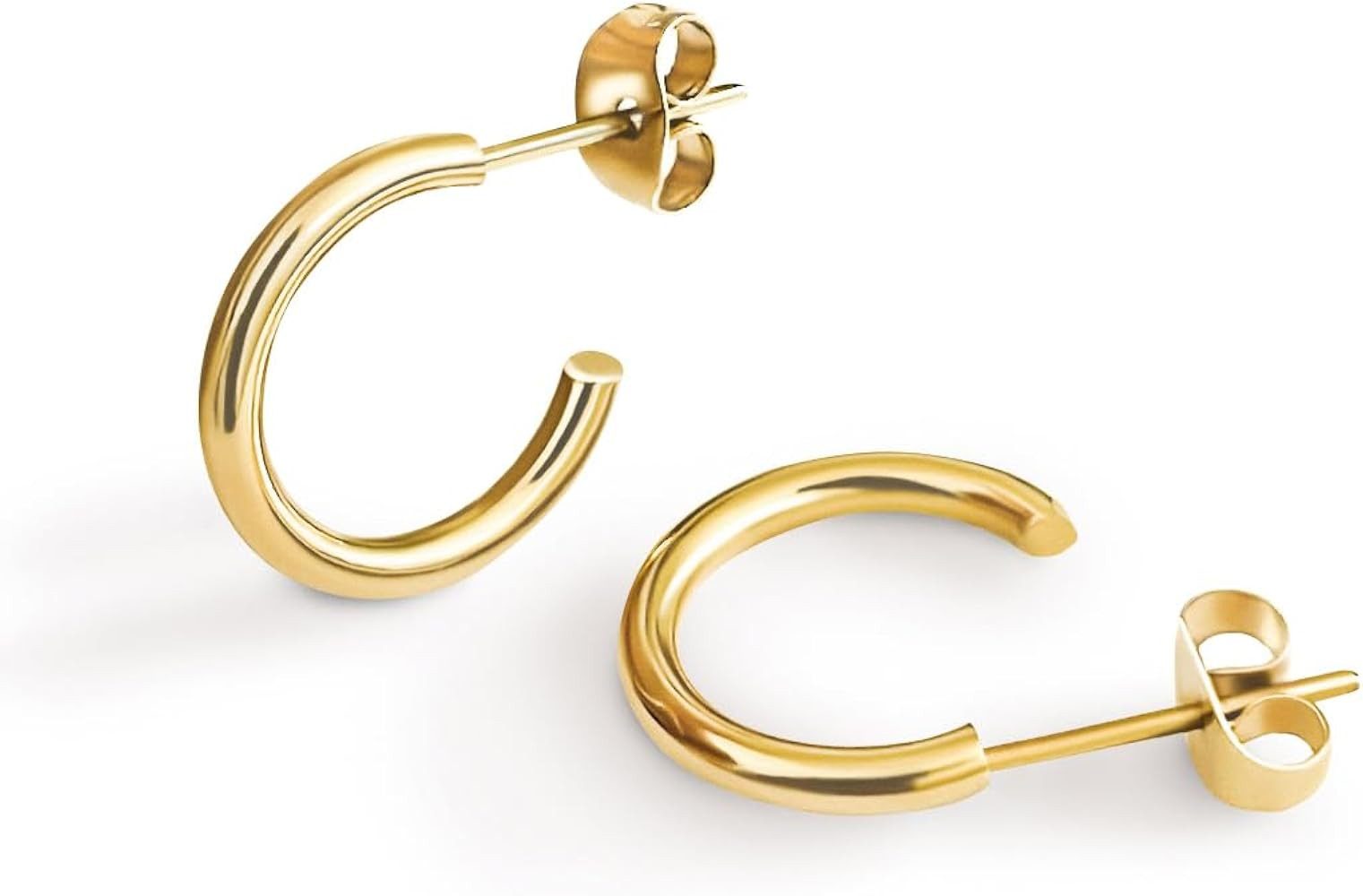 Altitude Boutique 18K Small Gold Hoop Earrings For Women | Gold Plated Thin Tube Earrings | Light... | Amazon (US)