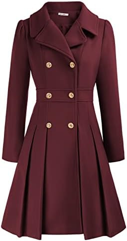 GRACE KARIN 2024 Women's Fashion Trench Coat Notch Lapel Double Breasted Thick A Line Pea Coats J... | Amazon (US)