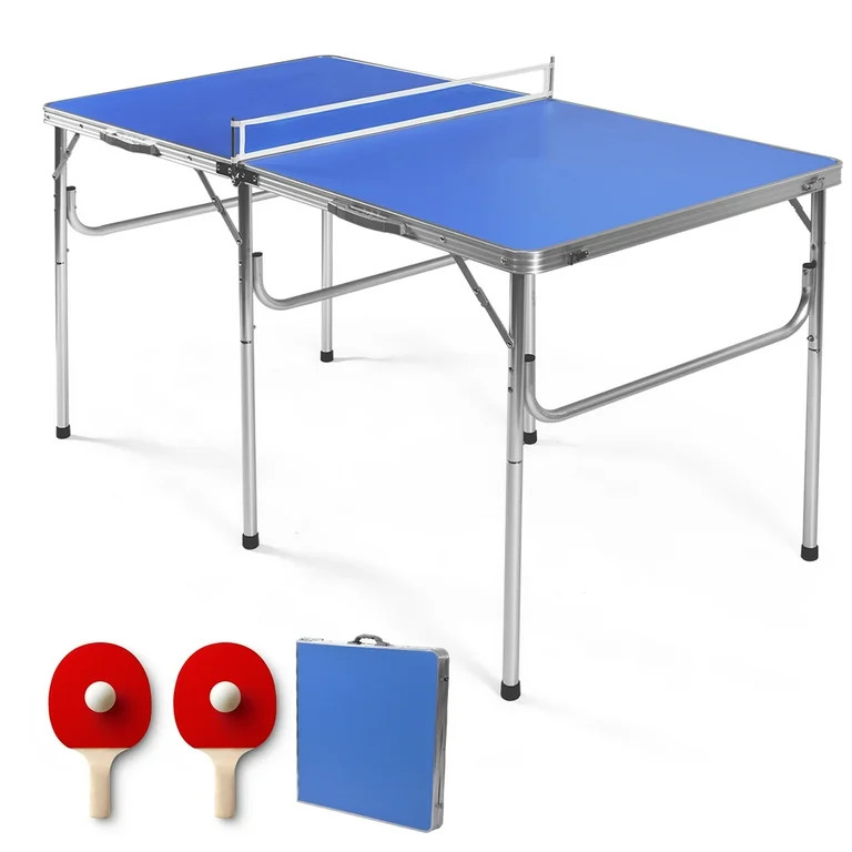Costway 60'' Portable Table Tennis Ping Pong Folding Table with Accessories Indoor Game Blue - Wa... | Walmart (US)