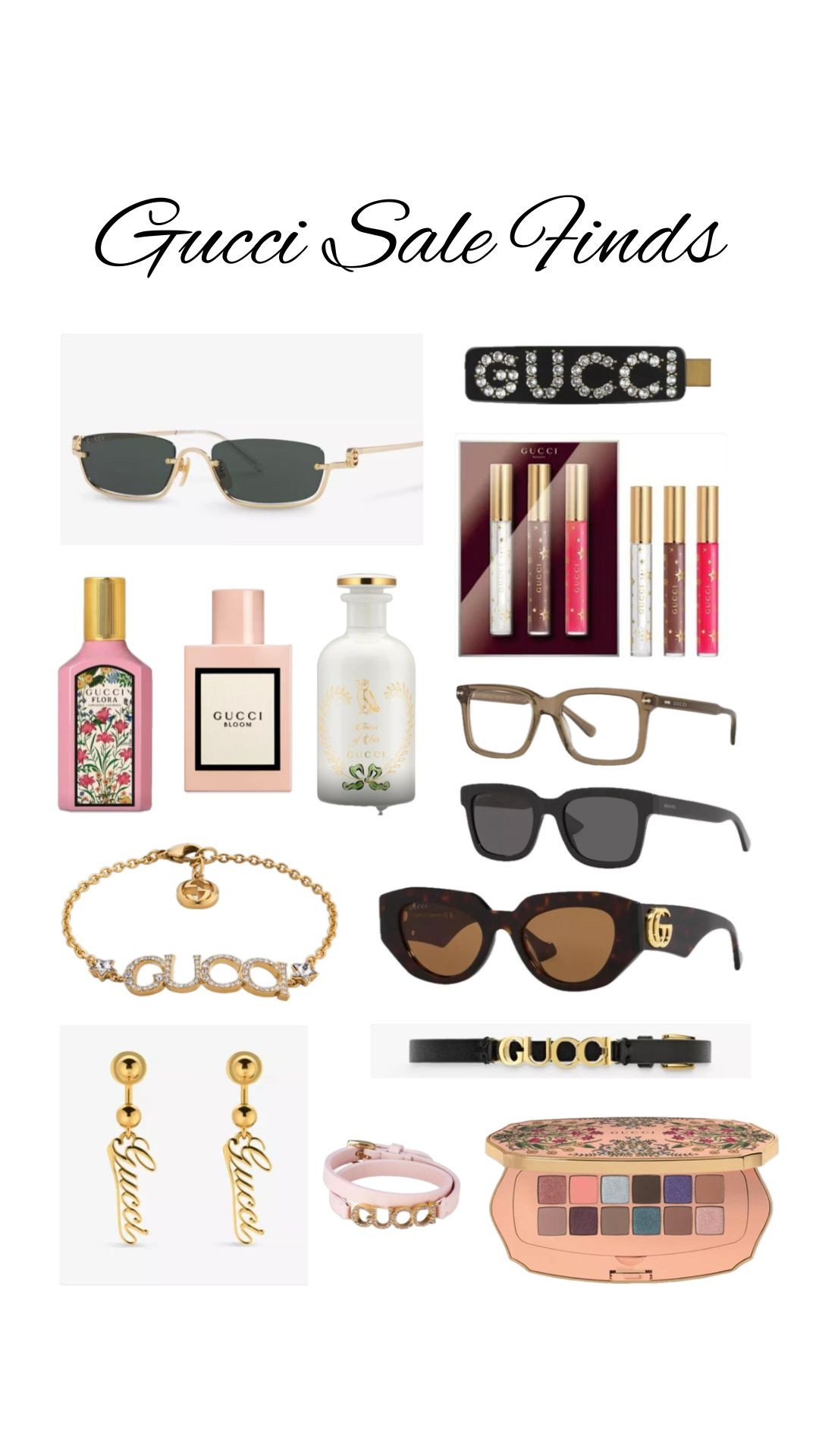Gucci Sale Finds / Sunglasses/ perfume/ glasses/ eyeshadow/ beauty / gucci beauty/ hair accessories/ jewellery/ gold earrings / gold jewellery / designer discount / hair clip /  

 

#LTKCyberWeek #LTKuk #LTKgiftguide