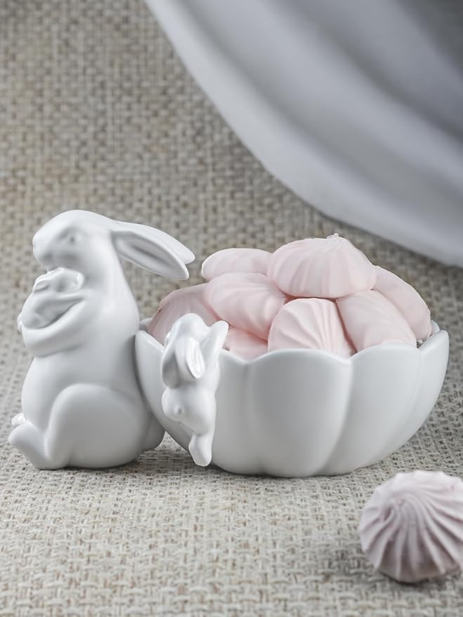 Candy Servers Bowl 'Mom Rabbit With Cutie Bunnies' - Bunny Platter, Easter Dishes, Ceramic Tablew... | Amazon (US)