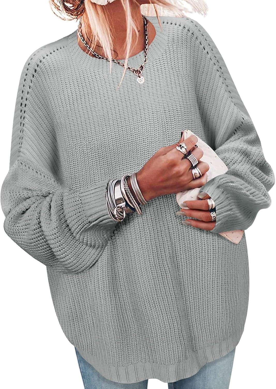 Lylinan Womens Sweaters Long Sleeve Sweatshirts for Women Fall Fashion Tops Trendy Outfits Laides Tunics S-XXL | Amazon (US)