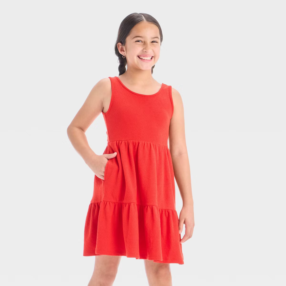 Girls' Sleeveless Terry Dress - Cat & Jack™ Red | Target