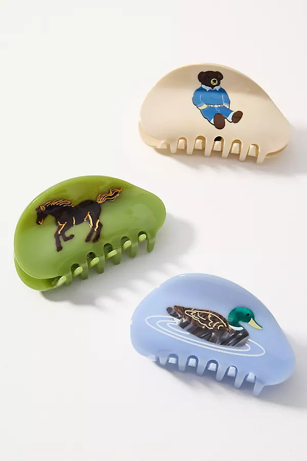Assorted Icon Hair Claw Clips, Set of 3 | Anthropologie (US)