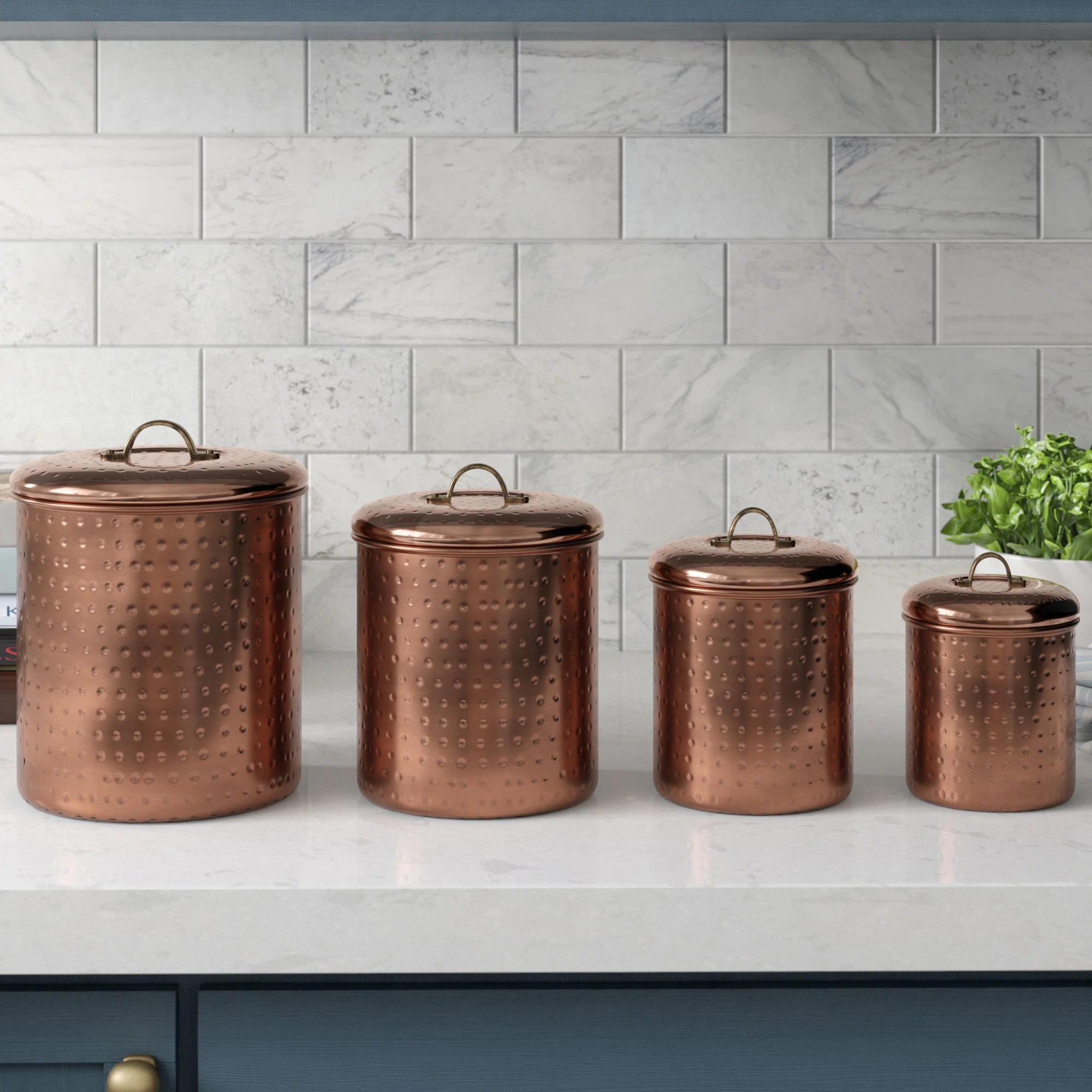 Set Of 4 Canisters Metal Canister - Set of 4 | Wayfair North America