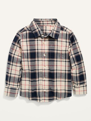 Plaid Built-In Flex Long-Sleeve Shirt for Toddler Boys | Old Navy (US)