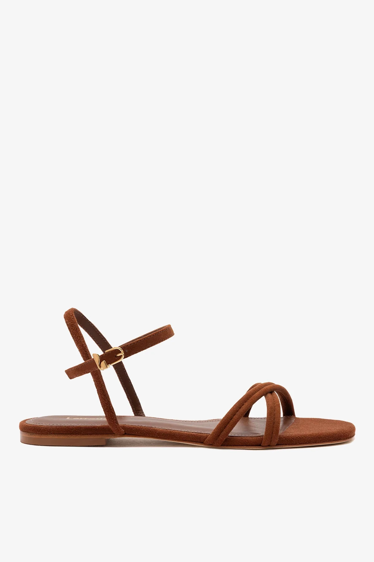Annie Ankle Strap Sandal In Burnt Umber Leather | Larroude