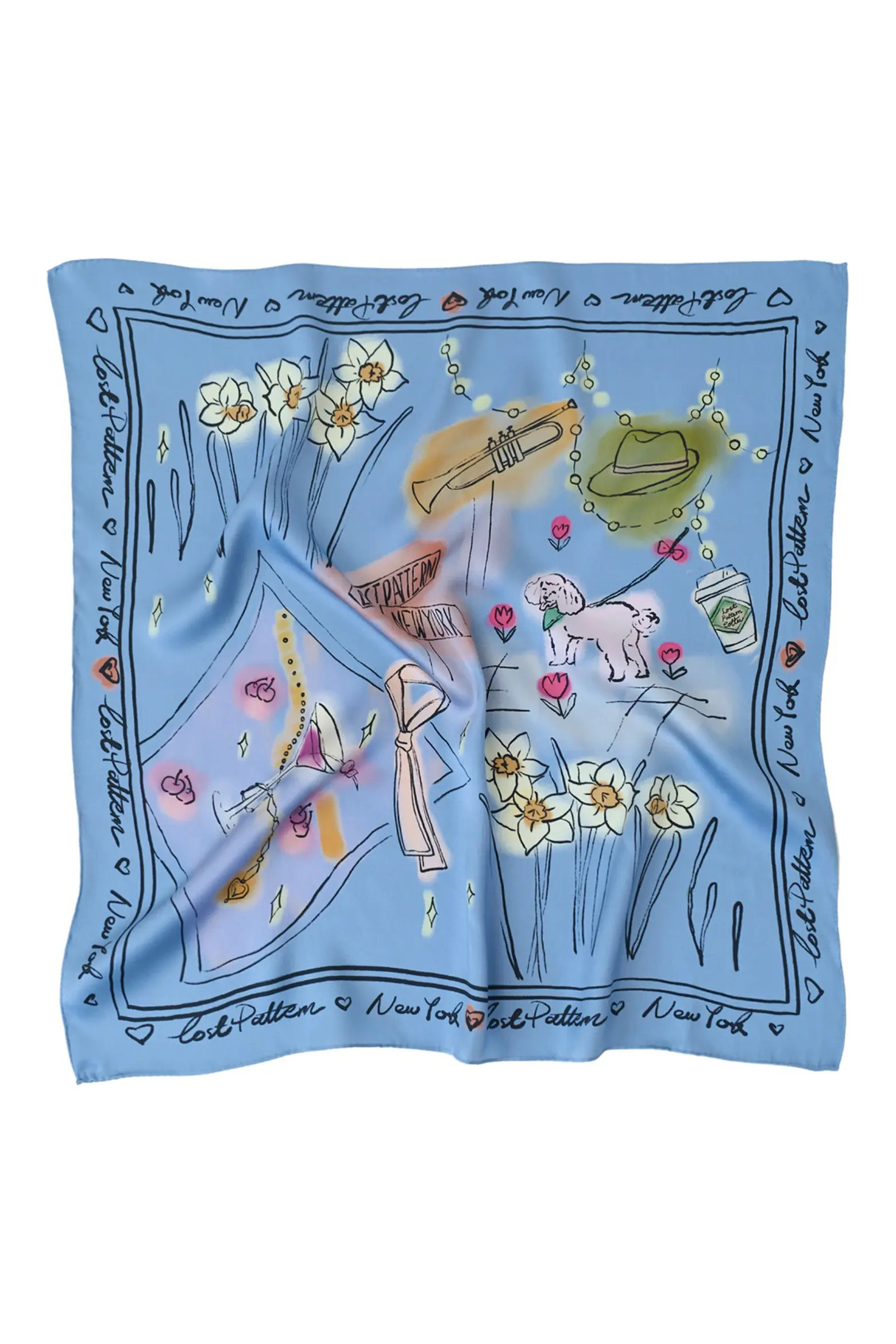 Lost Pattern NYC in Sketches Silk Bandana | Nordstrom | Nordstrom