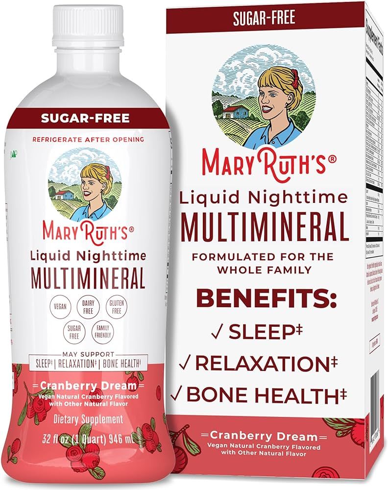 MaryRuth Organics Nighttime Liquid Multimineral Sleep Supplement, Sugar Free, Calm Magnesium Citr... | Amazon (US)