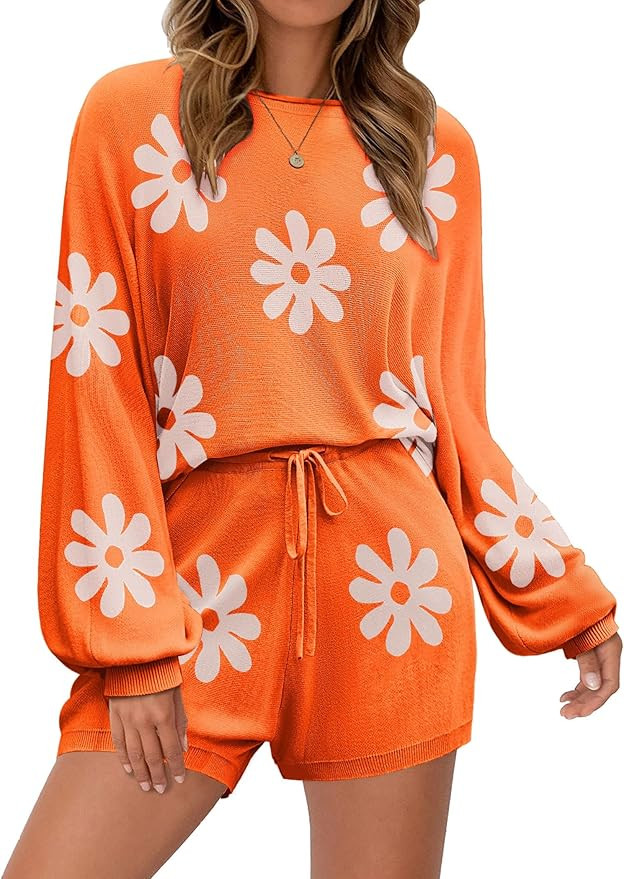 Ekouaer Knit Pajamas Set for Women Lounge Wear Sets Long Sleeve Sweatsuit Matching 2 Piece Outfit... | Amazon (US)