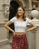 The Drop Women's White Snug Square Neck Button Down Cap Sleeve Crop Top by @charlottebridgeman, M | Amazon (US)