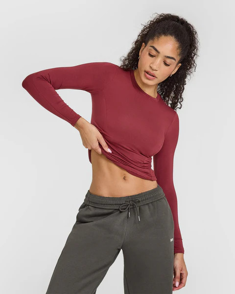 Mellow Soft Long Sleeve Top | Burnt Cherry | Oner Active (UK / US)