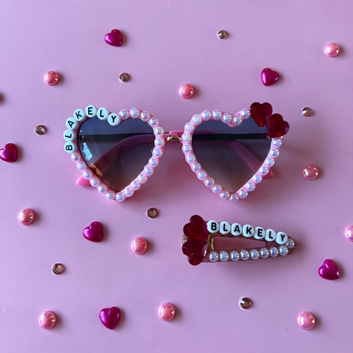 Jeweled Heart Sunglasses + Clip | Strand.Up