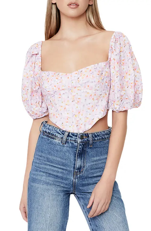Bardot Kiah Floral Corset Crop Top in Spring Frl at Nordstrom, Size 10 | Nordstrom