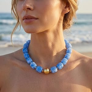 WOWORAMA Colorful Chunky Necklaces for Women Trendy Multicolor Large Square Resin Beads Necklace ... | Amazon (US)