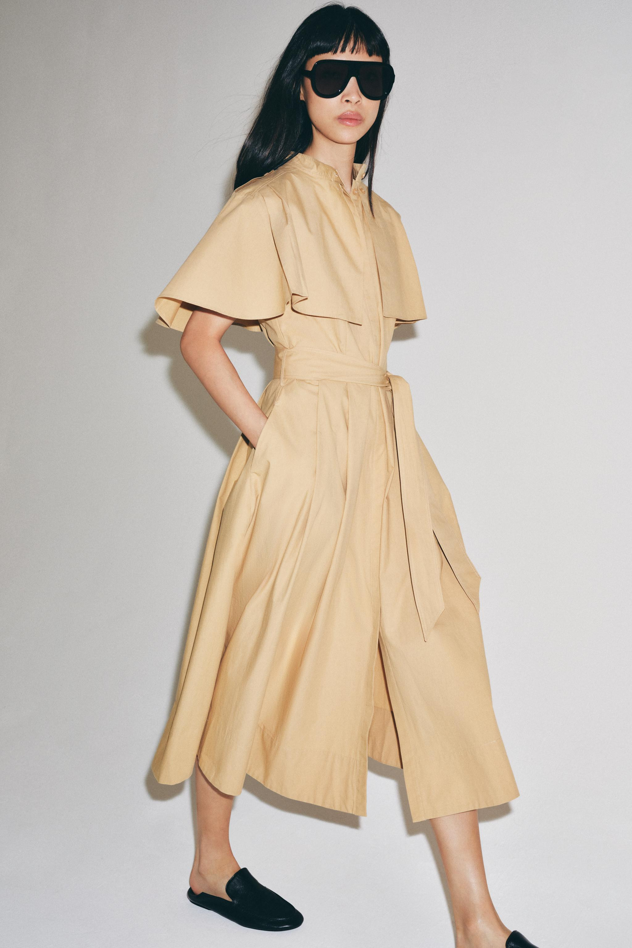 ZW COLLECTION CAPE SHIRT DRESS | Zara US