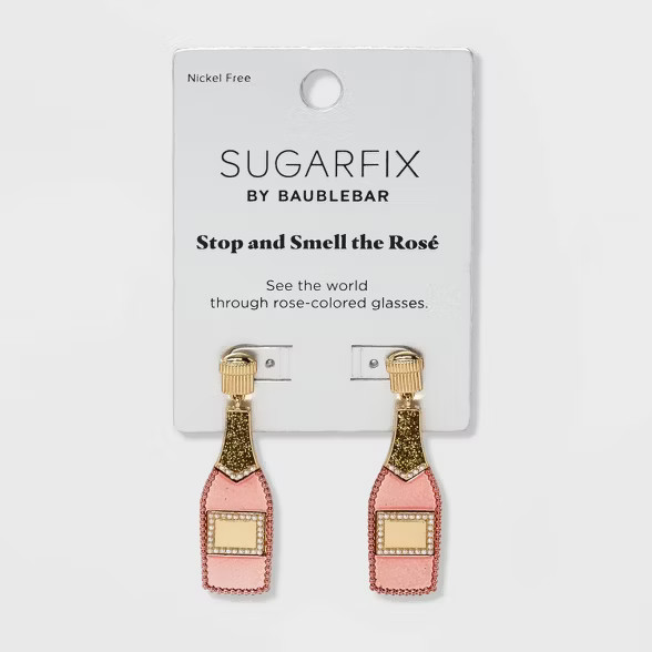SUGARFIX by BaubleBar Rose Bottle Drop Earrings - Rose Pink | Target