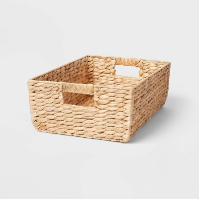 Woven Water Hyacinth Folio Bin - Brightroom™: Handwoven Decorative Basket for 13" Cube Storage, Multicolor Naturals | Target