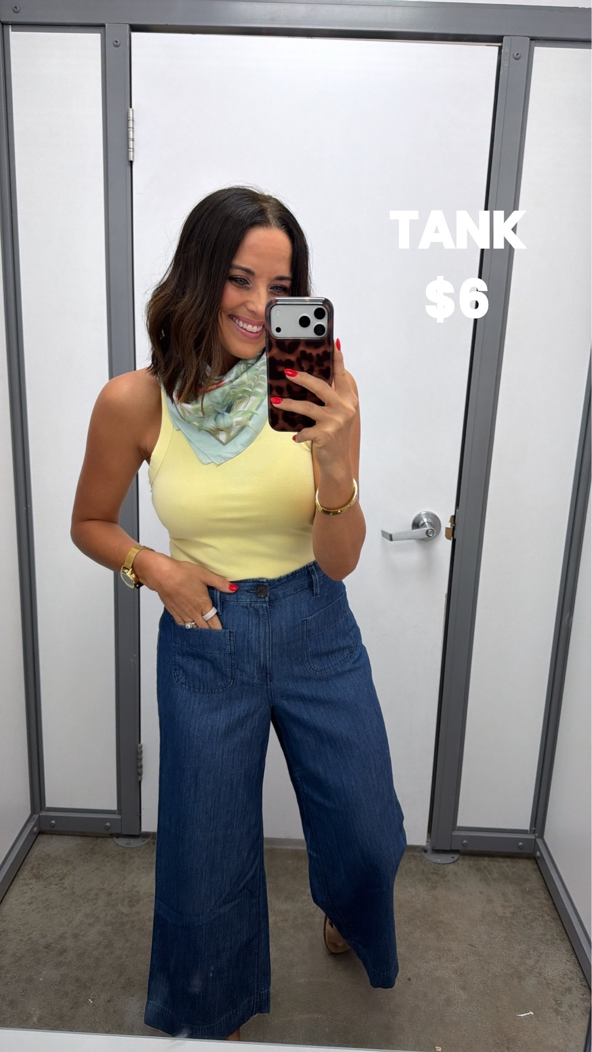 $6 Walmart tank that looks way more expensive 💛🙌 paired it with these wide leg jeans and I’m obsessed. wearing the tank in an XS! #walmartfashion #walmartfinds #affordablefashion #summerstyle #casualoutfit #walmartstyle #ootd #everydaystyle