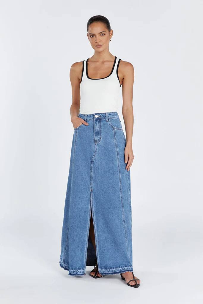LENNON VINTAGE BLUE DENIM MAXI SKIRT | DISSH