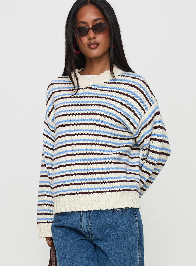 Karolyn Sweater Blue Stripe | Princess Polly US