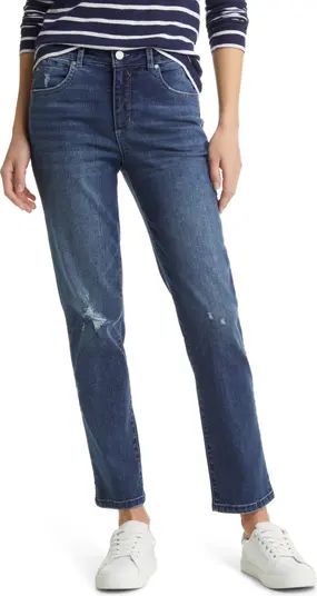 Distressed High Waist Slim Straight Leg Jeans | Nordstrom