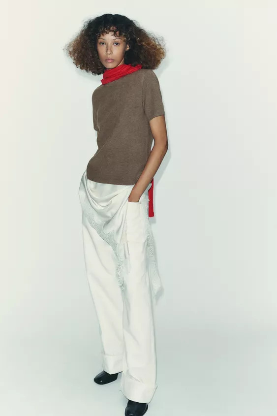 SOFT FEEL SHORT SLEEVE KNIT TOP | Zara US