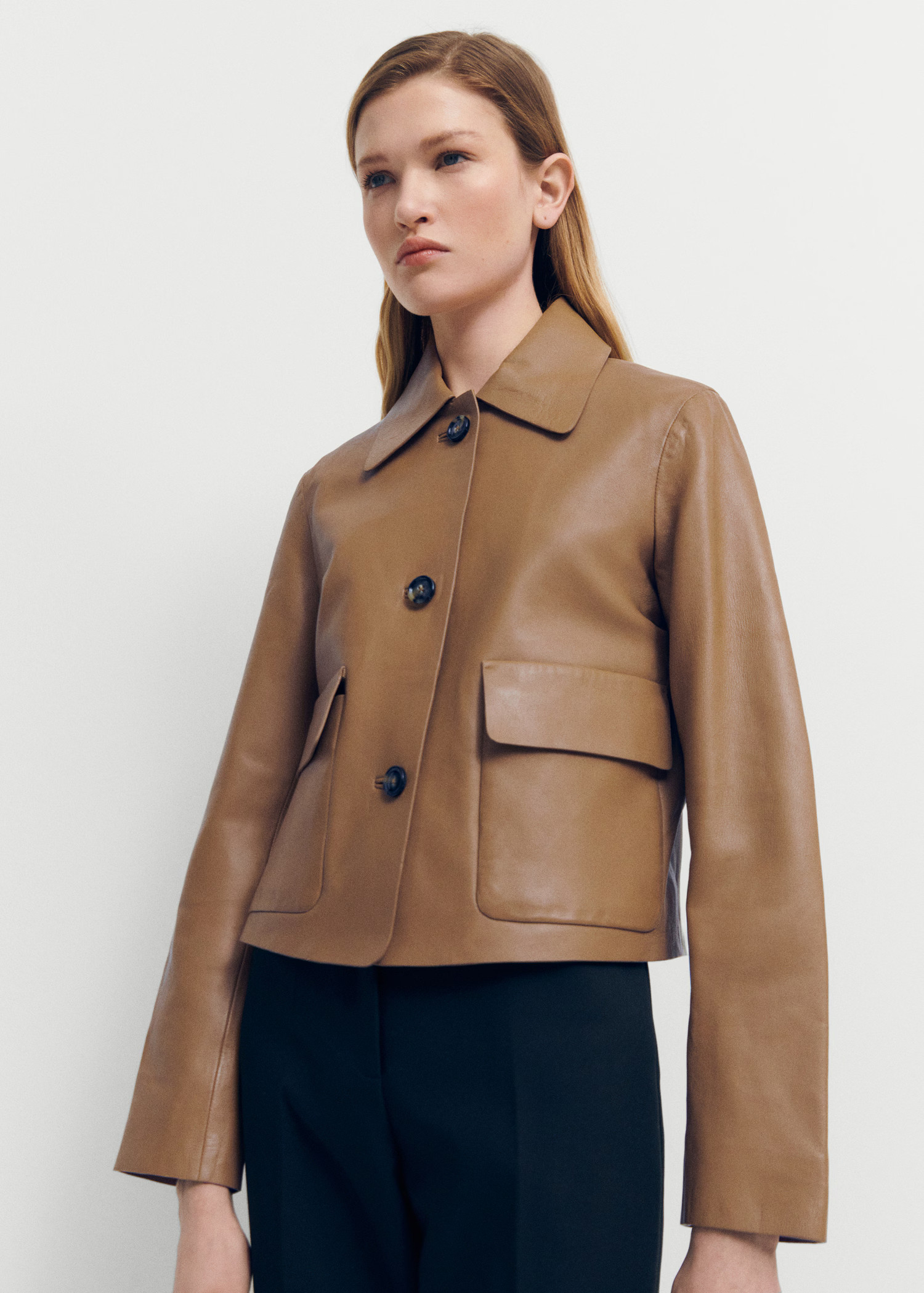 100% leather jacket with buttons | Mango (US/MX/AU)