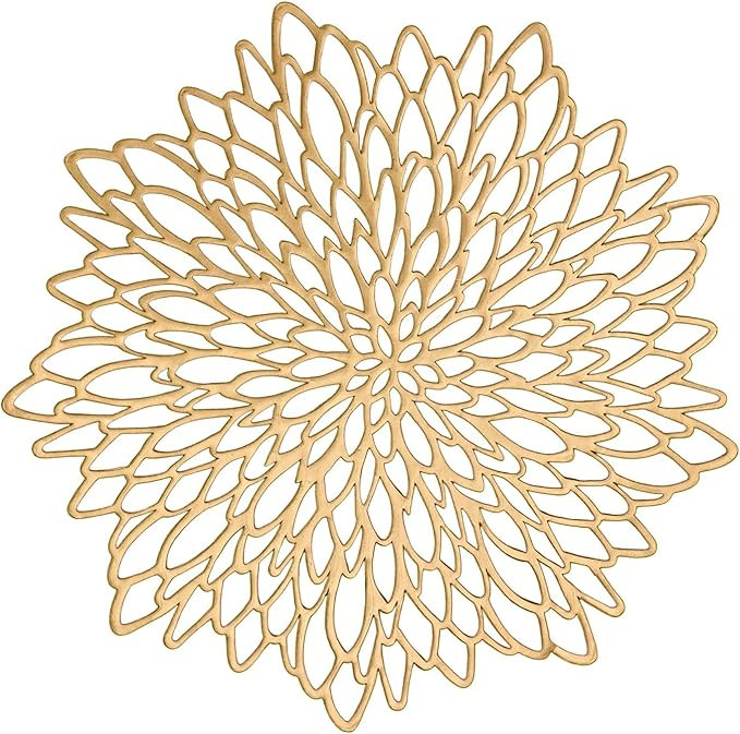 Placemats 15 inch Pressed Vinyl Round Table Mates for Dining Table Set of 6, Washable and Wipeabl... | Amazon (US)