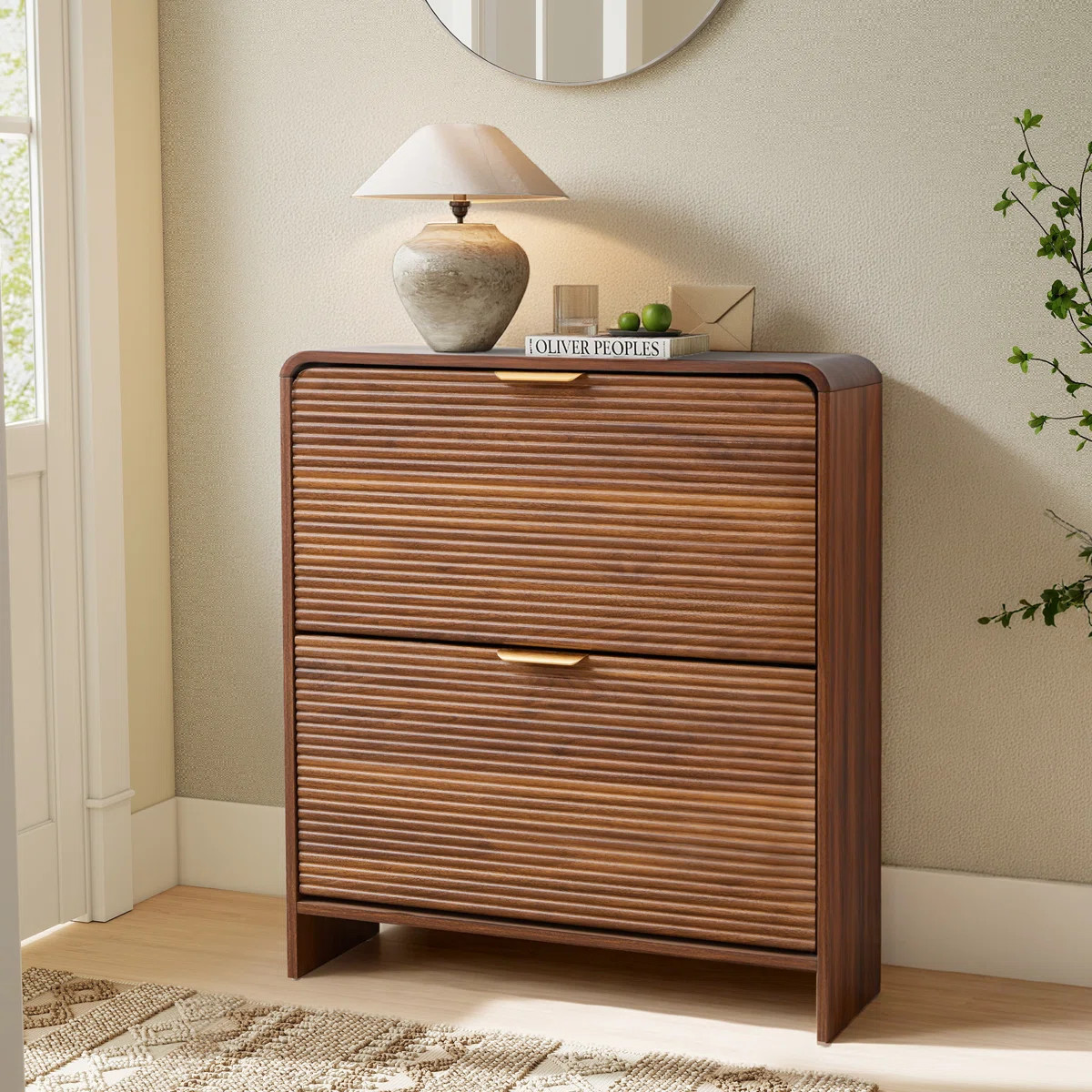 16 Pair Shoe Storage Cabinet With 2 Flip Drawers | Wayfair North America