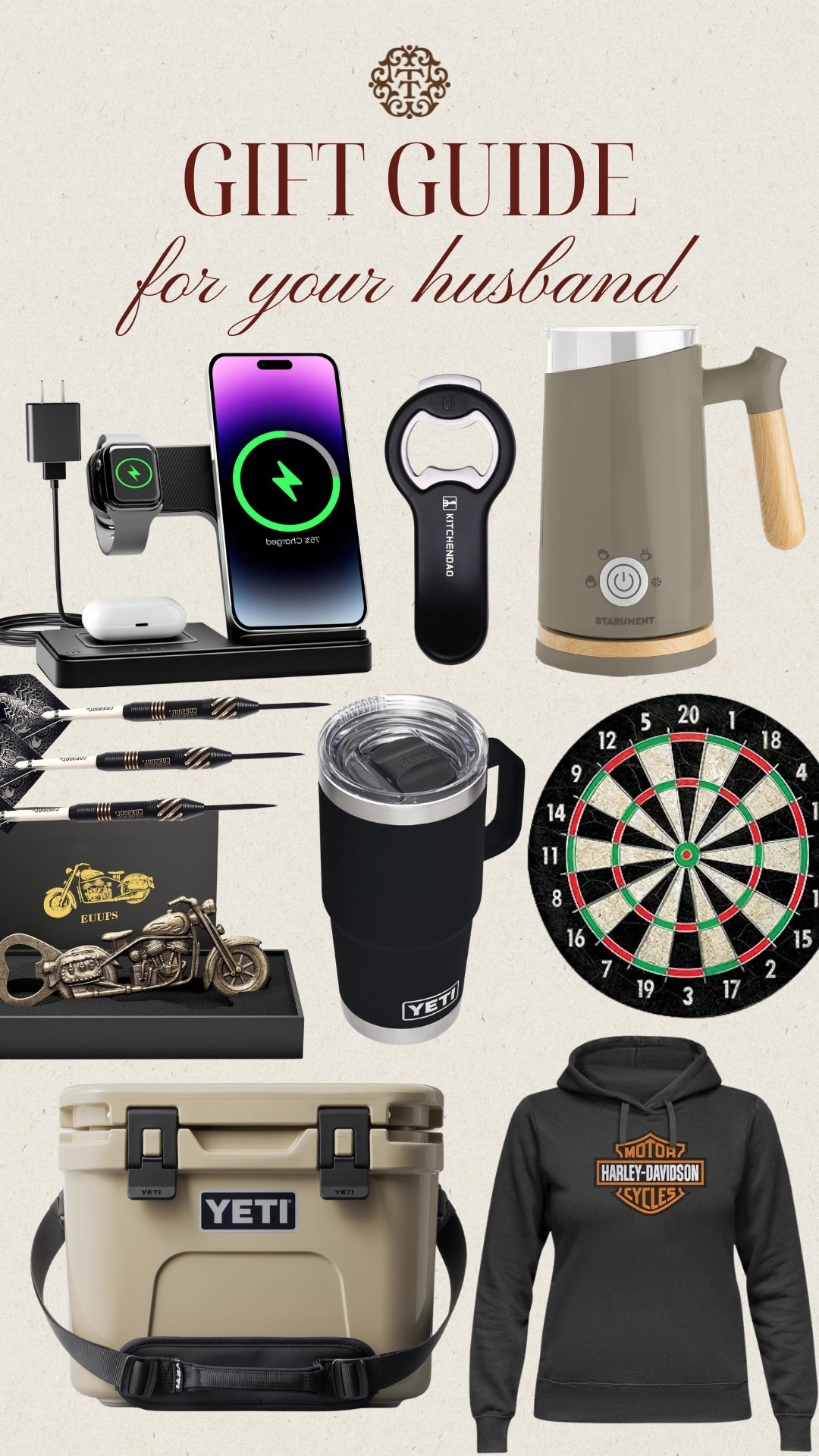 Looking for a gift for your husband? Check out these items on Amazon. From a sleek milk frother for coffee lovers to a yeti cooler for outdoor adventures, there’s something for everyone. A Harley Davidson hoodie, fun dart set, and unique motorcycle beer opener. 

#LTKHoliday #LTKGiftGuide #LTKFindsUnder100