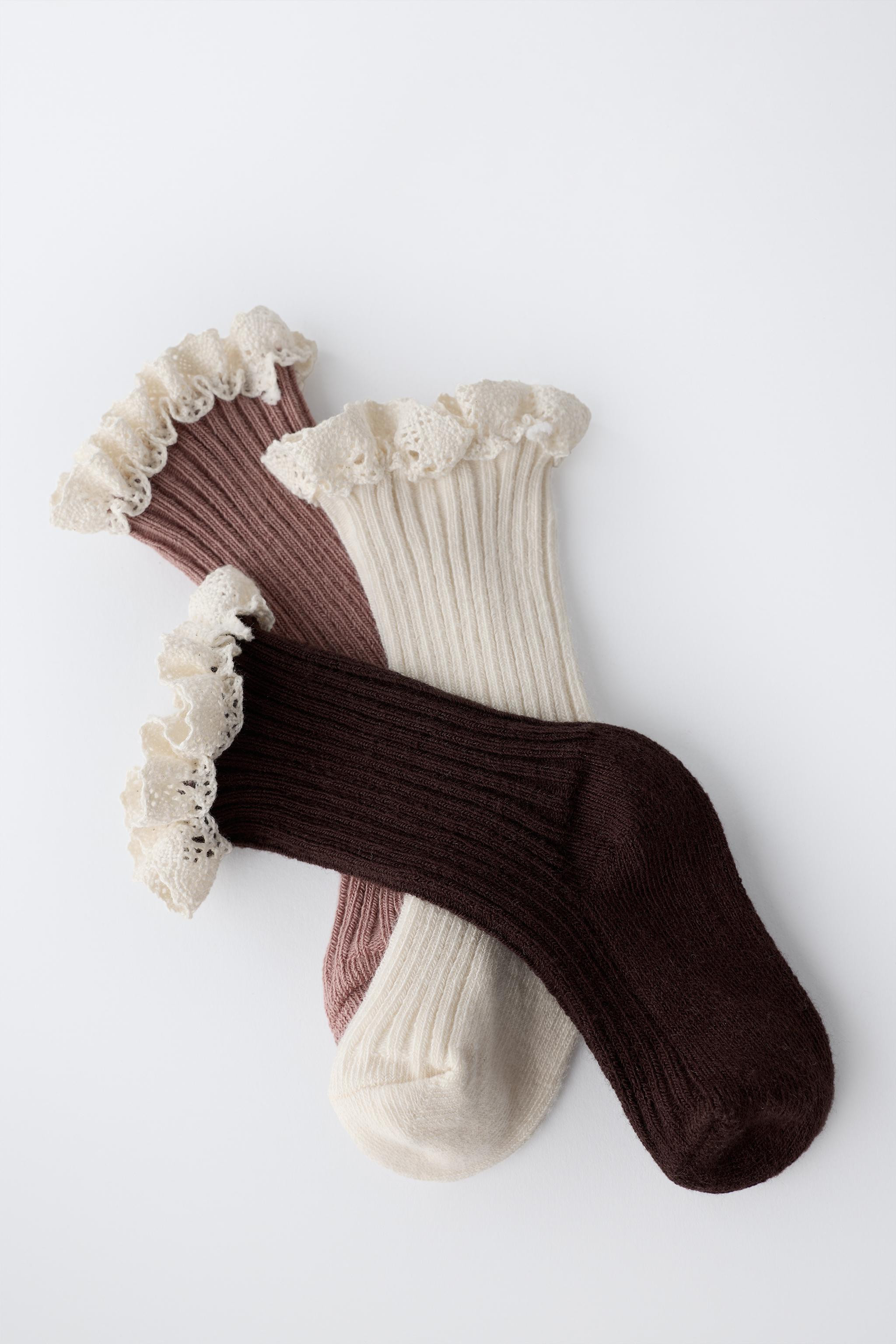 3-PACK OF LACE LONG SOCKS | Zara US