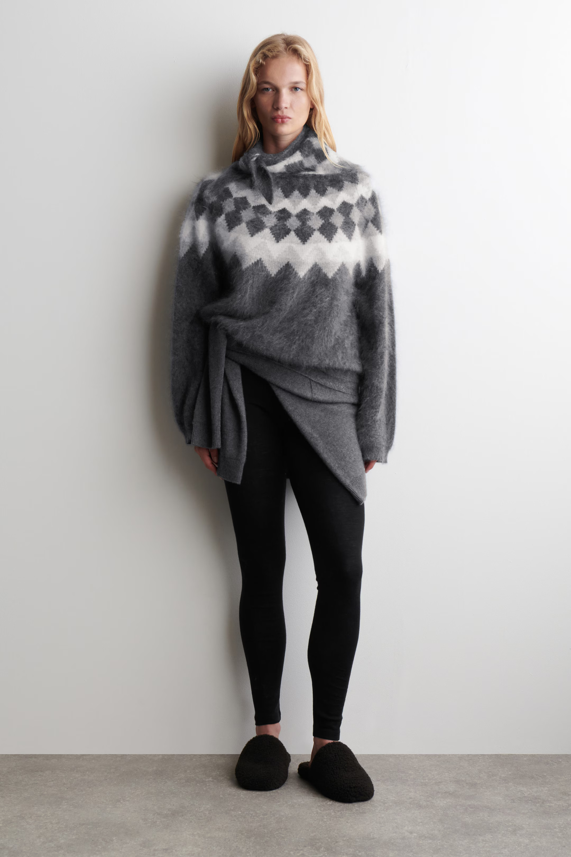 FAIR ISLE BRUSHED-CASHMERE JUMPER - CHARCOAL / GREY | COS GB | COS UK