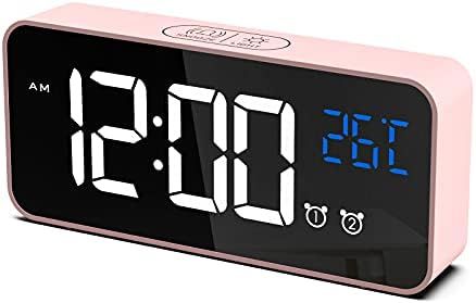 CHEREEKI Alarm Clock, Digital Clock with Temperature Display, Snooze, Battery Powered and USB Cha... | Amazon (UK)