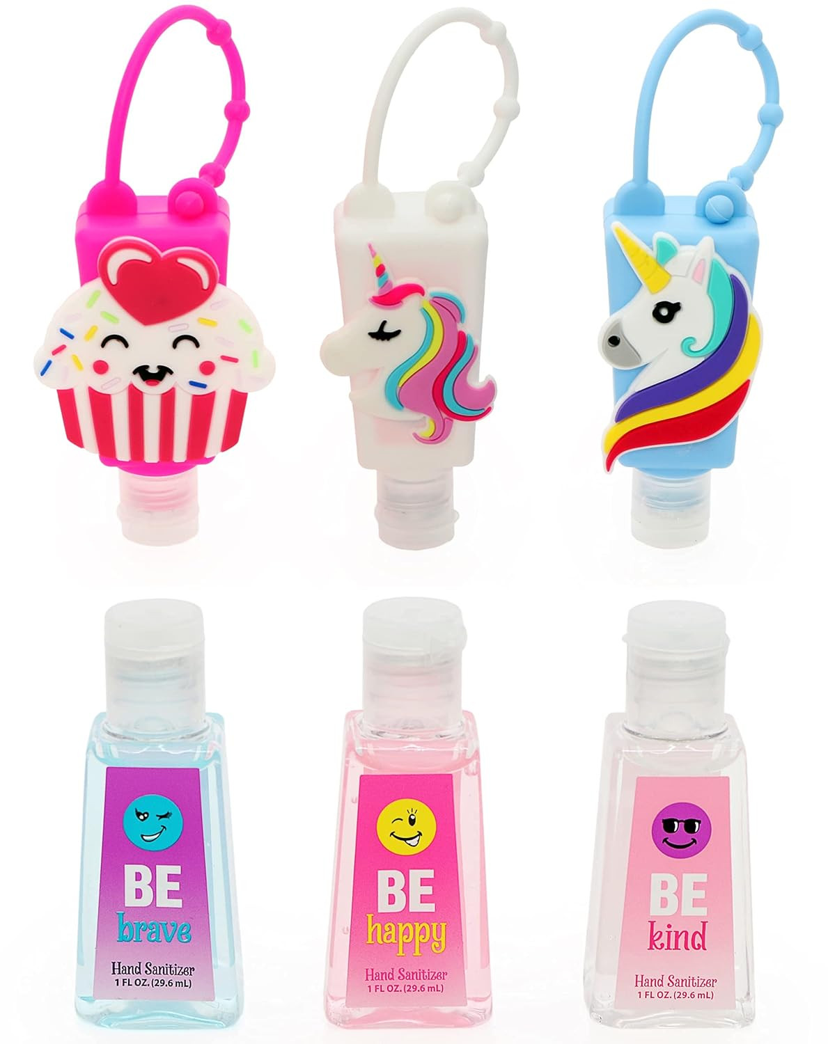 RALME Kids Hand Sanitizer for Girls – Pack of 3 with Cupcake & Unicorn Hand Sanitizer Holders w... | Amazon (US)