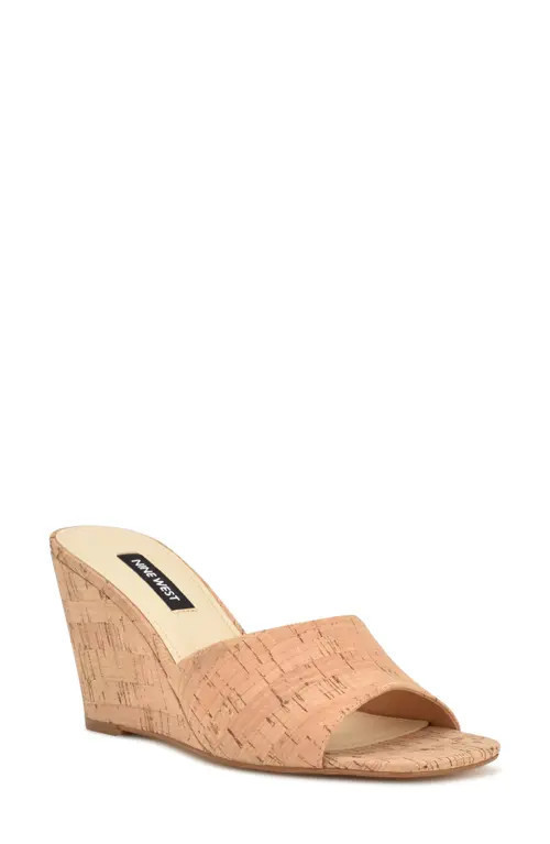 Nine West Nesa Wedge Sandal in Light Natural 110 at Nordstrom, Size 7 | Nordstrom