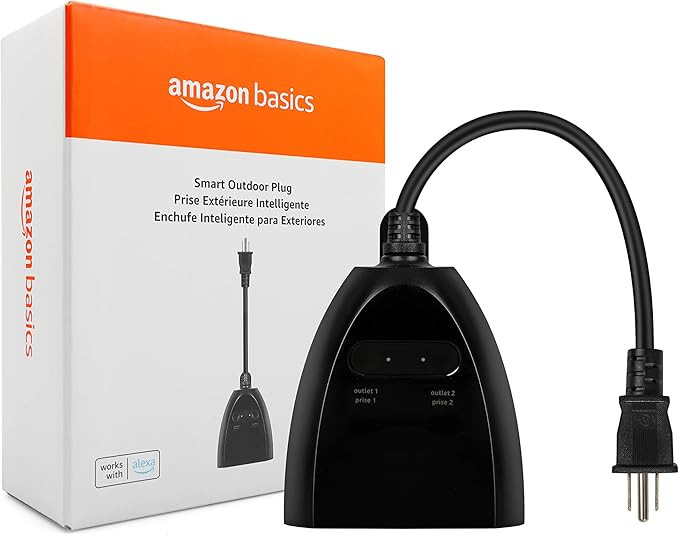 Amazon Basics Outdoor Smart Plug with 2 Individually Controlled Outlets, 2.4 GHz Wi-Fi, Works wit... | Amazon (US)