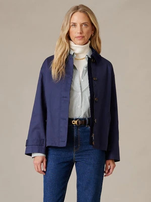 J.McLaughlin Women's Brantley Jacket Winter Navy, Size Medium | Cotton | J.McLaughlin