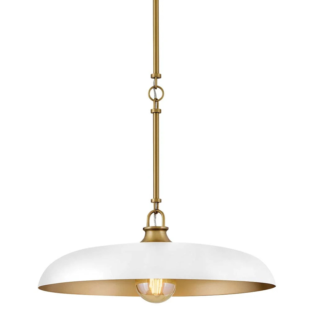 Hinkley Lighting 48167 Sadie 18" Wide Pendant - Lacquered Brass / Chalk White | Walmart (US)