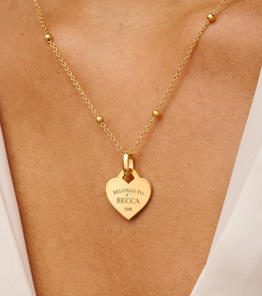 Mini Heart Token Necklace (Gold) | Abbott Lyon