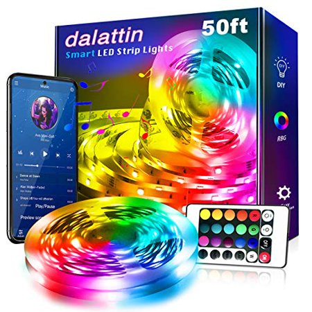 Led Lights for Bedroom Smart 50ft,1 Roll 50ft,Dalattin Smart Led Strip Lights with App Control Remot | Walmart (US)