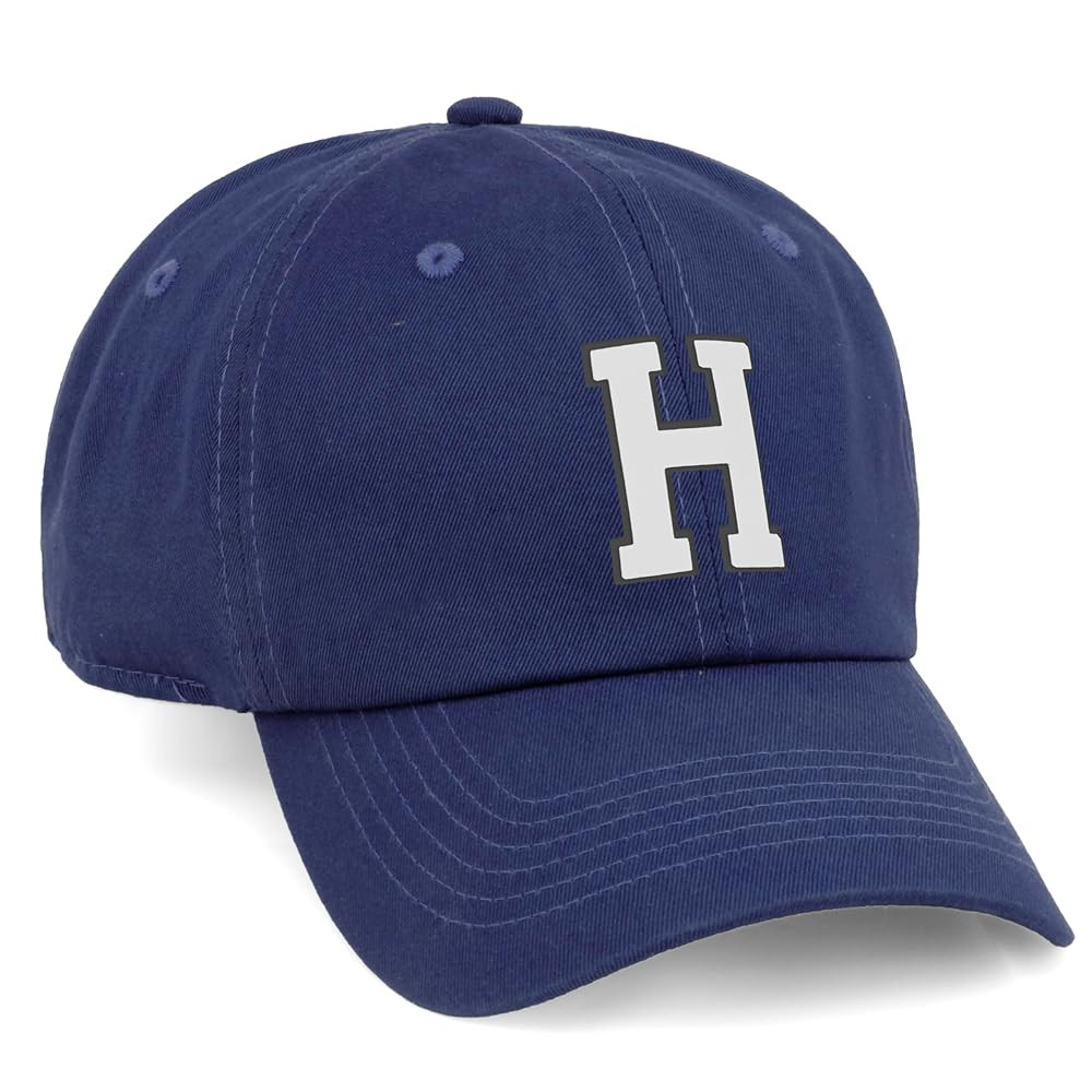 I&W Hatgear Customized Letter Intial Baseball Hat A to Z Team Colors, Navy Cap Black White | Amazon (US)