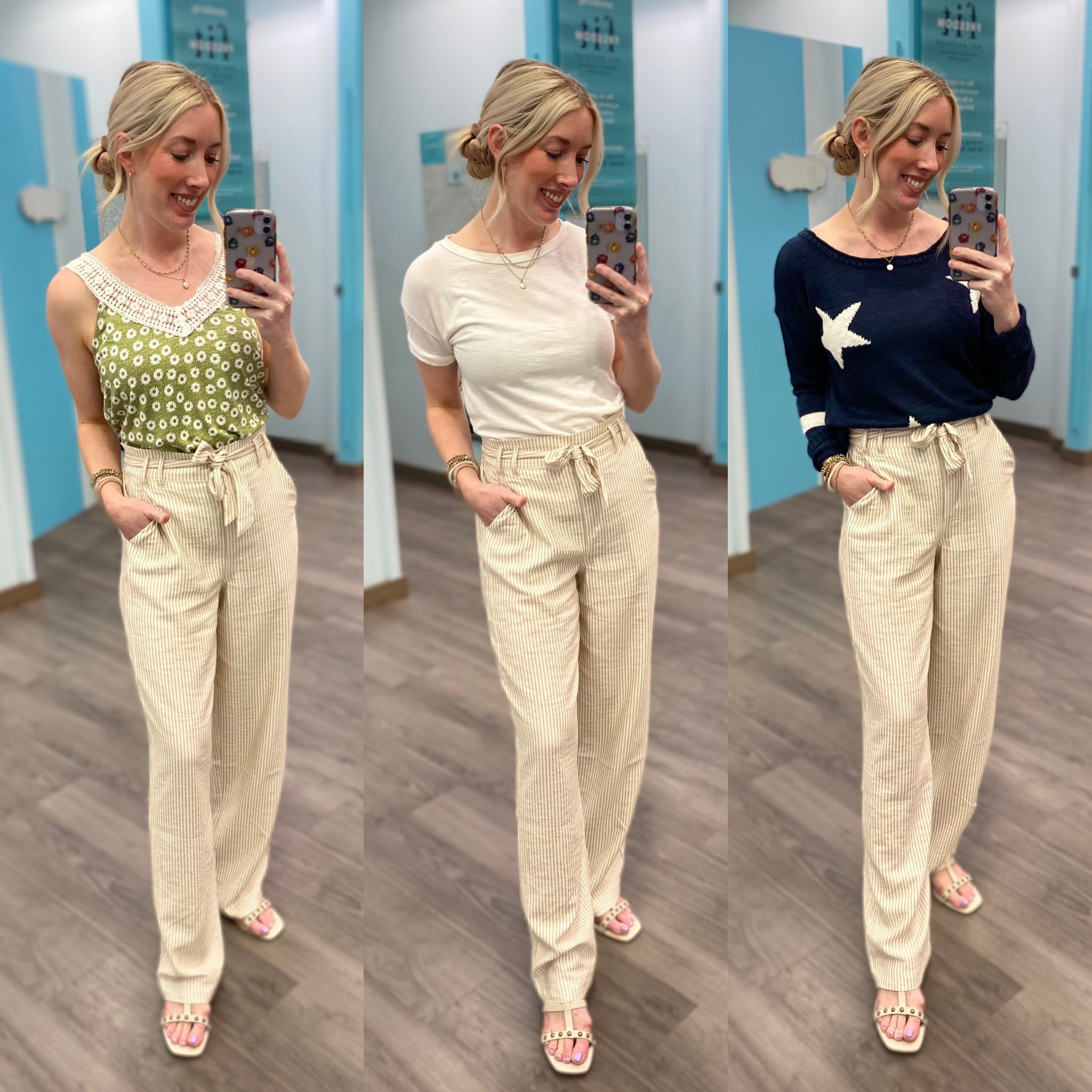 3 ways to style these linen-style pants 