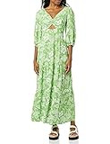 Goodthreads Women's Fluid Twill Puff Sleeve Cutout Maxi Dress Green White Floral XX-Large | Amazon (US)