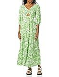 Goodthreads Women's Fluid Twill Puff Sleeve Cutout Maxi Dress Green White Floral XX-Large | Amazon (US)